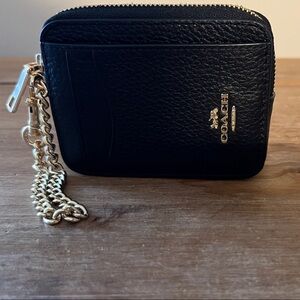 Coach Black Wallet with Gold Accents